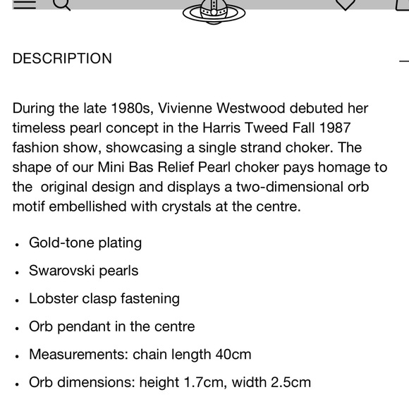 Vivienne Westwood Mini Bas Relief Pearl Choker - Picture 7 of 8